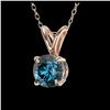 Image 2 : 0.51 ctw Intense Blue Diamond Necklace 10K Rose Gold - REF-42Y2X - SKU:36727