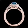 Image 2 : 1.60 ctw SI Fancy Blue Diamond Solitaire Halo Ring 10K Rose Gold - REF-135X2R - SKU:34253