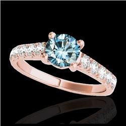2.1 ctw SI Fancy Blue Diamond Solitaire Ring 10K Rose Gold - REF-210F2N - SKU:35504