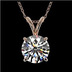 1.30 ctw H-SI/I Diamond Necklace 10K Rose Gold - REF-270W2H - SKU:36783