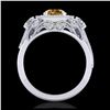 Image 3 : 2.11 ctw Intense Fancy Yellow Diamond Art Deco Ring 18K White Gold - REF-283A6V - SKU:38302