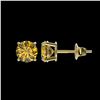 Image 2 : 1.08 ctw Intense Yellow Diamond Stud Earrings 10K Yellow Gold - REF-116V3Y - SKU:36599