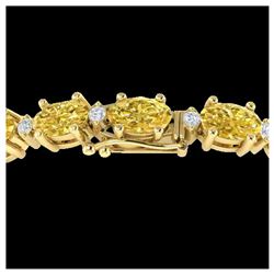 12 ctw Citrine & VS/SI Diamond Eternity Bracelet 10K Yellow Gold - REF-72F5N - SKU:21447