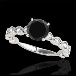 1.75 ctw VS Black Diamond Solitaire Ring 10K White Gold - REF-51N5A - SKU:34892