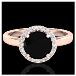 2 ctw Halo VS/SI Diamond Ring 14K Rose Gold - REF-70M4F - SKU:21619