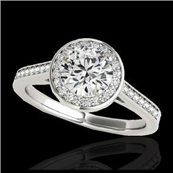 1.93 ctw H-SI/I Diamond Solitaire Halo Ring 10K White Gold - REF-327F3N - SKU:33517