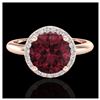 Image 1 : 2.70 ctw Garnet & VS/SI Diamond Ring 14K Rose Gold - REF-45A6V - SKU:23212