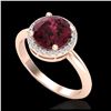 Image 2 : 2.70 ctw Garnet & VS/SI Diamond Ring 14K Rose Gold - REF-45A6V - SKU:23212