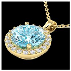 2 ctw Sky Topaz & VS/SI Diamond Necklace 18K Yellow Gold - REF-41M3F - SKU:21556