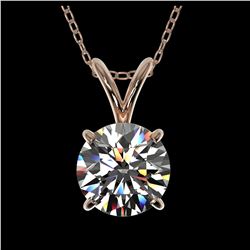 1.04 ctw H-SI/I Diamond Necklace 10K Rose Gold - REF-180Y2X - SKU:36751