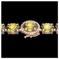 29 ctw Citrine & VS/SI Diamond Bracelet 14K Rose Gold - REF-117Y3X - SKU:23419