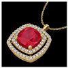 Image 2 : 2.52 ctw Ruby & VS/SI Diamond Necklace 18K Yellow Gold - REF-70Y9X - SKU:20462