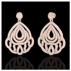 3 ctw VS/SI Diamond Earrings 14K Rose Gold - REF-256M9F - SKU:21146