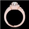 Image 2 : 1.85 ctw H-SI/I Diamond Solitaire Halo Ring 10K Rose Gold - REF-211R4K - SKU:34532