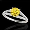 Image 1 : 1.25 ctw SI/I Fancy Intense Yellow Diamond Ring 10K White Gold - REF-150R2K - SKU:35308
