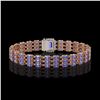 Image 3 : 24.18 ctw Tanzanite & Diamond Bracelet 14K Rose Gold - REF-299V3Y - SKU:45945