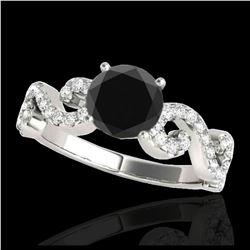 1.40 ctw VS Black Diamond Solitaire Ring 10K White Gold - REF-49F3N - SKU:35244