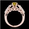 Image 2 : 2 ctw SI/I Fancy Intense Yellow Diamond Ring 10K Rose Gold - REF-229W3H - SKU:35276