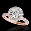 Image 1 : 1.75 ctw H-SI/I Diamond Solitaire Halo Ring 10K Rose Gold - REF-135Y2X - SKU:33437