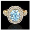 Image 1 : 3.50 ctw Topaz & VS/SI Diamond Ring 10K Yellow Gold - REF-94M9F - SKU:20710