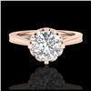 Image 2 : 1.50 ctw VS/SI Diamond Art Deco Ring 18K Rose Gold - REF-399M3F - SKU:36831