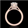 Image 3 : 1.50 ctw VS/SI Diamond Art Deco Ring 18K Rose Gold - REF-399M3F - SKU:36831