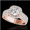 Image 1 : 1.80 ctw H-SI/I Diamond Solitaire Halo Ring 10K Rose Gold - REF-193Y6X - SKU:34061