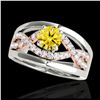 Image 1 : 1.30 ctw SI Fancy Yellow Diamond Solitaire Ring 10K White & Rose Gold - REF-135Y2X - SKU:35292