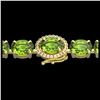Image 1 : 19.25 ctw Peridot & VS/SI Diamond Bracelet 14K Yellow Gold - REF-147R3K - SKU:40240