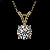 Image 1 : 0.51 ctw H-SI/I Diamond Solitaire Necklace 10K Yellow Gold - REF-58K5W - SKU:36719