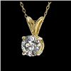 Image 2 : 0.51 ctw H-SI/I Diamond Solitaire Necklace 10K Yellow Gold - REF-58K5W - SKU:36719