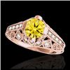 Image 1 : 1.25 ctw SI Intense Yellow Diamond Ring 10K Rose Gold - REF-125V5Y - SKU:34692