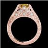 Image 2 : 1.25 ctw SI Intense Yellow Diamond Ring 10K Rose Gold - REF-125V5Y - SKU:34692
