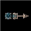 Image 2 : 1.03 ctw Intense Blue Diamond Stud Earrings 10K Rose Gold - REF-87A2V - SKU:36591