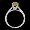 Image 2 : 2 ctw SI/I Fancy Intense Yellow Diamond Ring 10K White Gold - REF-320W5H - SKU:34860