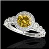 Image 1 : 1.50 ctw SI/I Fancy Intense Yellow Diamond Ring 10K White Gold - REF-204N5A - SKU:33605