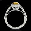 Image 2 : 1.50 ctw SI/I Fancy Intense Yellow Diamond Ring 10K White Gold - REF-204N5A - SKU:33605