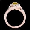 Image 2 : 2.15 ctw SI/I Fancy Intense Yellow Diamond Ring 10K Rose Gold - REF-244W3H - SKU:34404