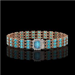 26.02 ctw Swiss Topaz & Diamond Bracelet 14K Rose Gold - REF-232H7M - SKU:45969