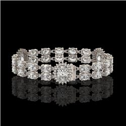 14.86 ctw Rare Oval Diamond Bracelet 18K White Gold - REF-2152K8W - SKU:46197