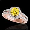 Image 1 : 1.50 ctw SI/I Fancy Intense Yellow Diamond Ring 10K Rose Gold - REF-218A2V - SKU:33997