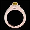 Image 2 : 1.50 ctw SI/I Fancy Intense Yellow Diamond Ring 10K Rose Gold - REF-218A2V - SKU:33997