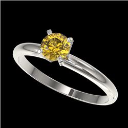 0.50 ctw Intense Yellow Diamond Ring 10K White Gold - REF-58W5H - SKU:32863