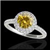 Image 1 : 1.60 ctw SI/I Fancy Intense Yellow Diamond Ring 10K White Gold - REF-203V2Y - SKU:33677