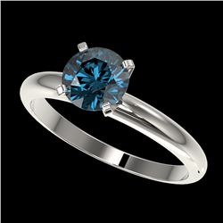 1.25 ctw Intense Blue Diamond Ring 10K White Gold - REF-147M7F - SKU:32909