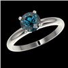 Image 2 : 1.25 ctw Intense Blue Diamond Ring 10K White Gold - REF-147M7F - SKU:32909