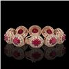 Image 2 : 49.17 ctw Ruby & Diamond Bracelet 14K Rose Gold - REF-1369R3K - SKU:43713