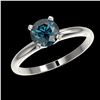 Image 2 : 1.05 ctw Intense Blue Diamond Ring 10K White Gold - REF-112F5N - SKU:36414