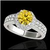 Image 1 : 1.40 ctw SI/I Fancy Intense Yellow Diamond Ring 10K White Gold - REF-204R5K - SKU:34556