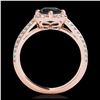 Image 2 : 2.05 ctw VS Black Diamond Solitaire Halo Ring 10K Rose Gold - REF-73M9F - SKU:34269